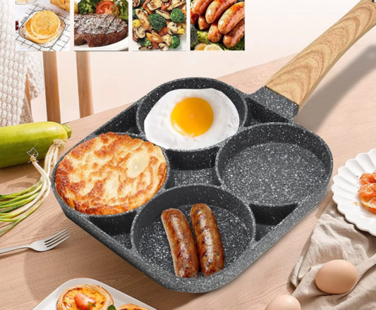 Sartén Antiadherente 4 Puestos: ¡Cocina sin Límites con Estilo y Fácil