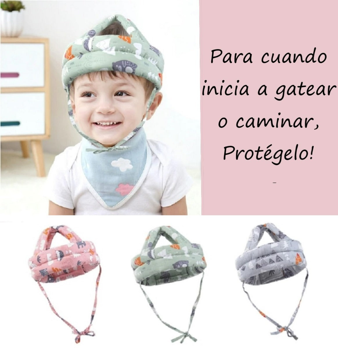 Gorro Casco Protector Contra Golpes Para Niños Y Bebes