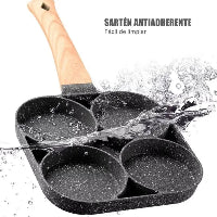 Sartén Antiadherente 4 Puestos: ¡Cocina sin Límites con Estilo y Fácil