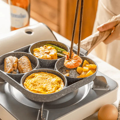 Sartén Antiadherente 4 Puestos: ¡Cocina sin Límites con Estilo y Fácil